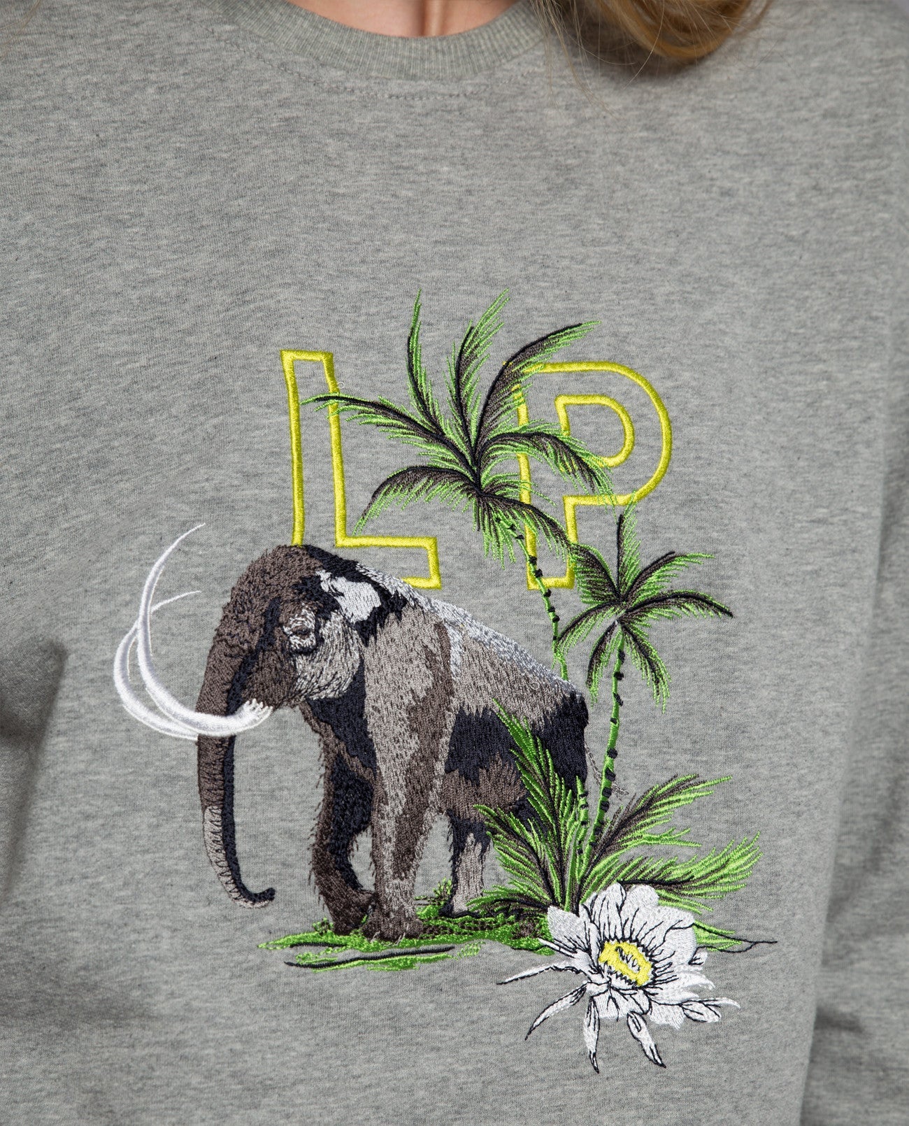 Embroidered Mammoth Sweatshirt - Local Pattern